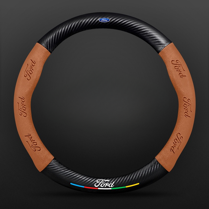 TrackVibe | Black Carbon Suede Steering Wheel Cover – Anti-Slip & Wear-Resistant