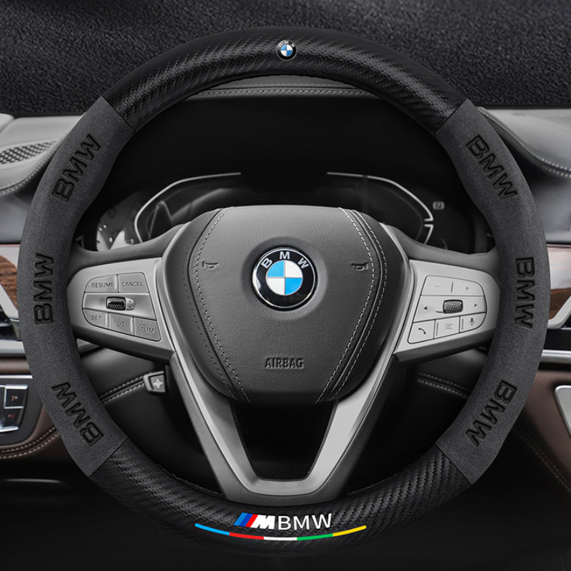 TrackVibe | Blue Carbon Suede Steering Wheel Cover – Anti-Slip & Wear-Resistant