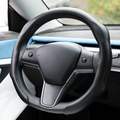 5D Carbon Fiber Pattern Steering Wheel Cover: Sporty Style, Universal Fit, All-Season Use