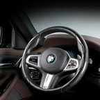 Premium Carbon Fiber Steering Wheel Cover - Clear and Glossy, Easy Installation, Universal Fit
