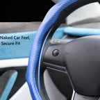 5D Carbon Fiber Pattern Steering Wheel Cover: Sporty Style, Universal Fit, All-Season Use