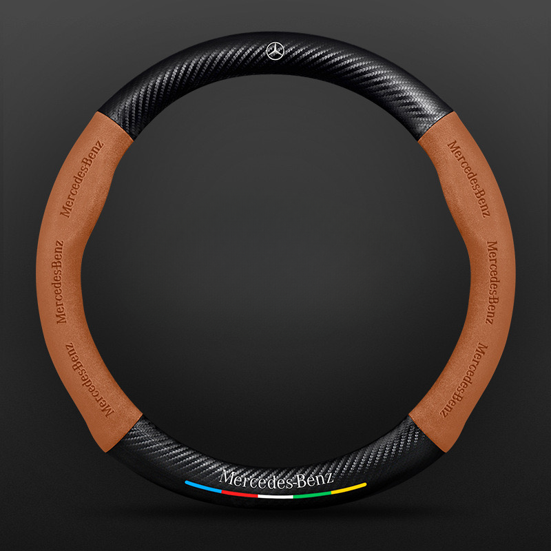 TrackVibe | Black Carbon Suede Steering Wheel Cover – Anti-Slip & Wear-Resistant