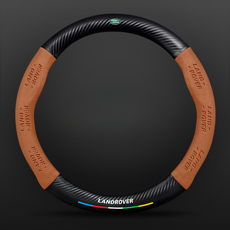 TrackVibe | Brown Carbon Suede Steering Wheel Cover – Anti-Slip & Wear-Resistant