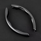 Premium Carbon Fiber Steering Wheel Cover - Clear and Glossy, Easy Installation, Universal Fit
