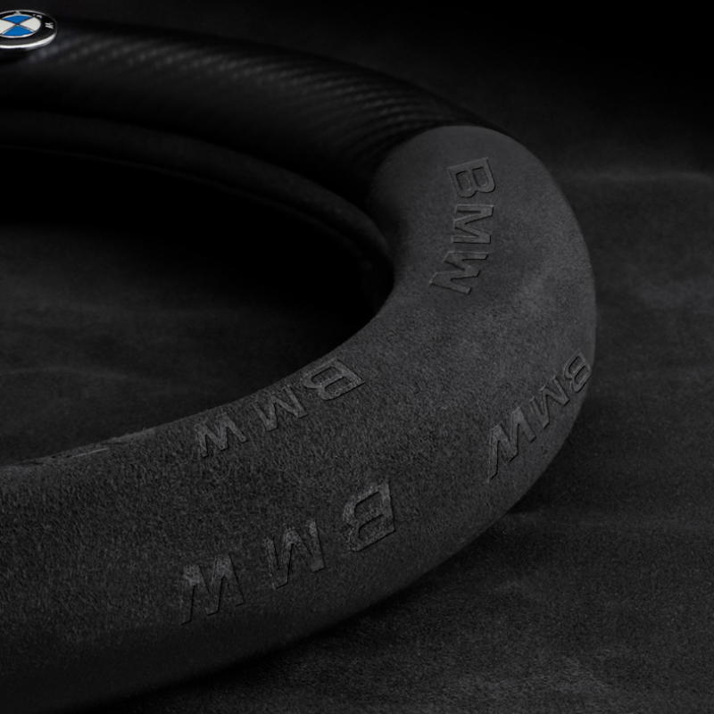TrackVibe | Brown Carbon Suede Steering Wheel Cover – Anti-Slip & Wear-Resistant