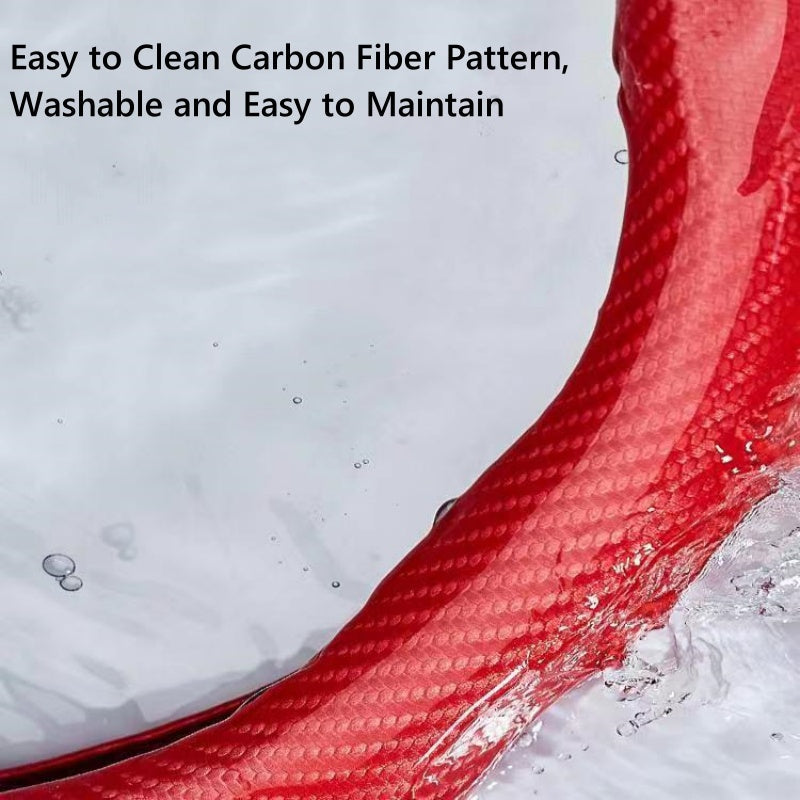 5D Carbon Fiber Pattern Steering Wheel Cover: Sporty Style, Universal Fit, All-Season Use