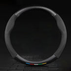 TrackVibe | Black Carbon Suede Steering Wheel Cover – Anti-Slip & Wear-Resistant
