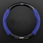 TrackVibe | Blue Carbon Suede Steering Wheel Cover – Anti-Slip & Wear-Resistant