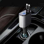 Car Multi-functional Charger：4-in-1 Retractable Charging Cable