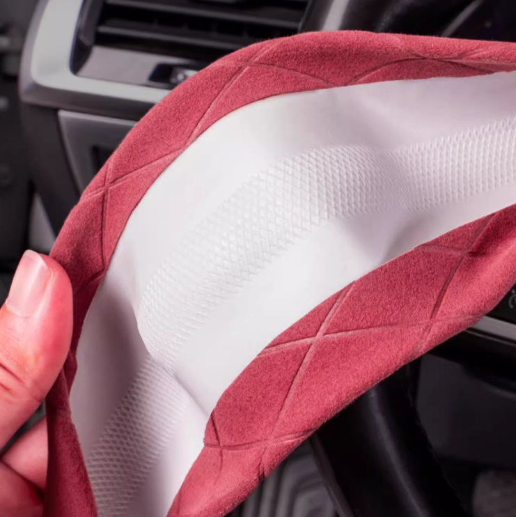 LuxeDrive Breathable Suede Steering Wheel Cover - Anti-slip, Sweat-Resistant & Soft Grip