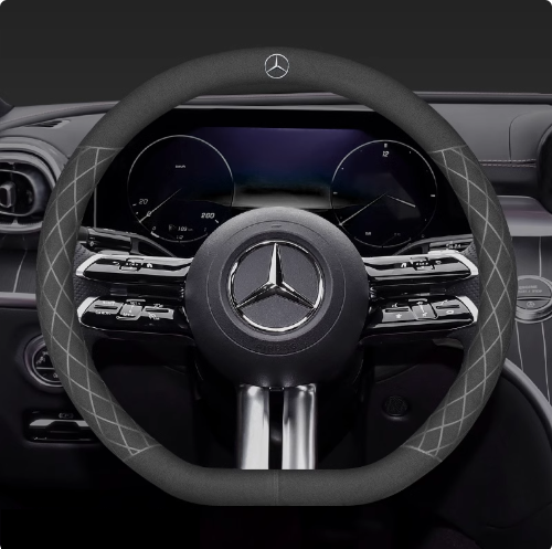 LuxeDrive Breathable Suede Steering Wheel Cover - Anti-slip, Sweat-Resistant & Soft Grip