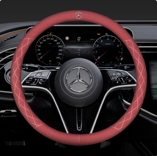 LuxeDrive Breathable Suede Steering Wheel Cover - Anti-slip, Sweat-Resistant & Soft Grip