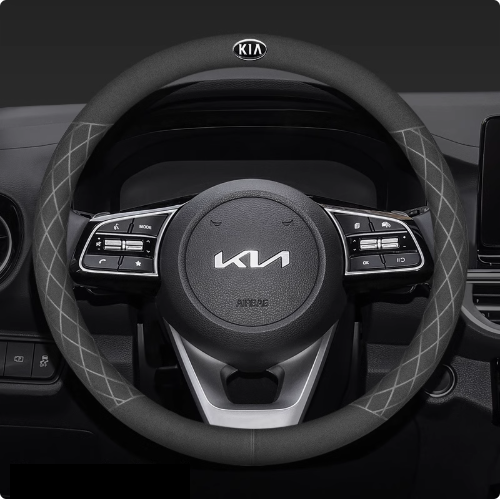 LuxeDrive Breathable Suede Steering Wheel Cover - Anti-slip, Sweat-Resistant & Soft Grip