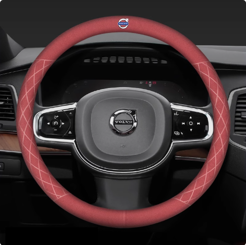 LuxeDrive Breathable Suede Steering Wheel Cover - Anti-slip, Sweat-Resistant & Soft Grip