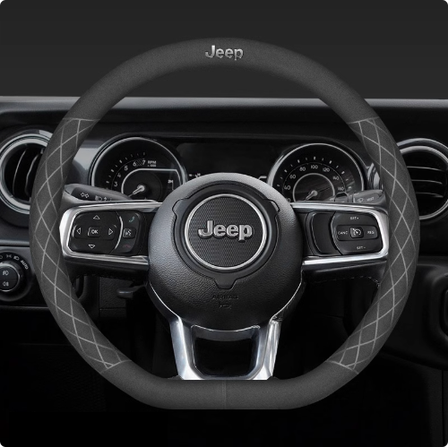 LuxeDrive Breathable Suede Steering Wheel Cover - Anti-slip, Sweat-Resistant & Soft Grip
