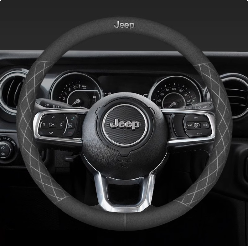 LuxeDrive Breathable Suede Steering Wheel Cover - Anti-slip, Sweat-Resistant & Soft Grip