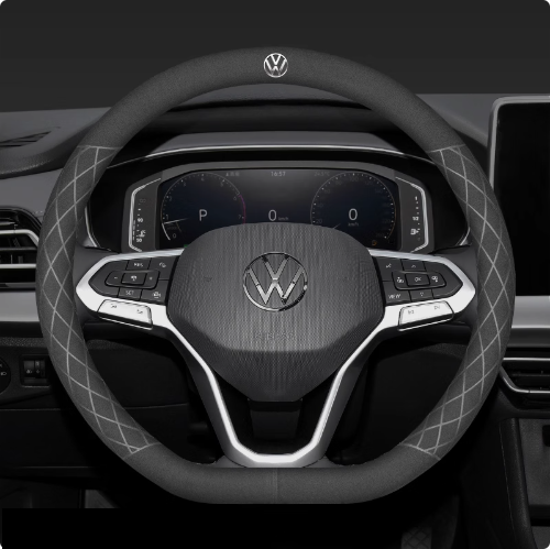 LuxeDrive Breathable Suede Steering Wheel Cover - Anti-slip, Sweat-Resistant & Soft Grip