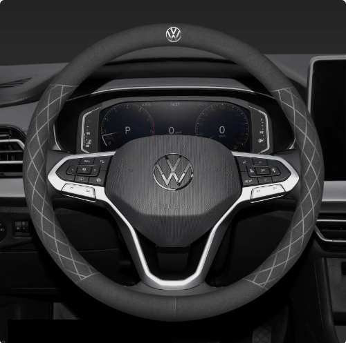 LuxeDrive Breathable Suede Steering Wheel Cover - Anti-slip, Sweat-Resistant & Soft Grip