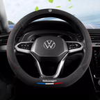 ComfortGrip Suede Steering Wheel Cover - Customizable Logo & Durable Comfort
