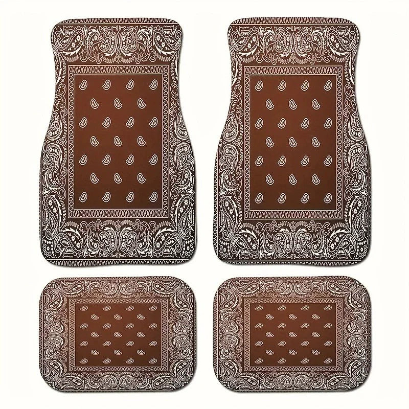Ethnic Retro Style Car Floor Mats - Stain-Resistant & Easy to Clean