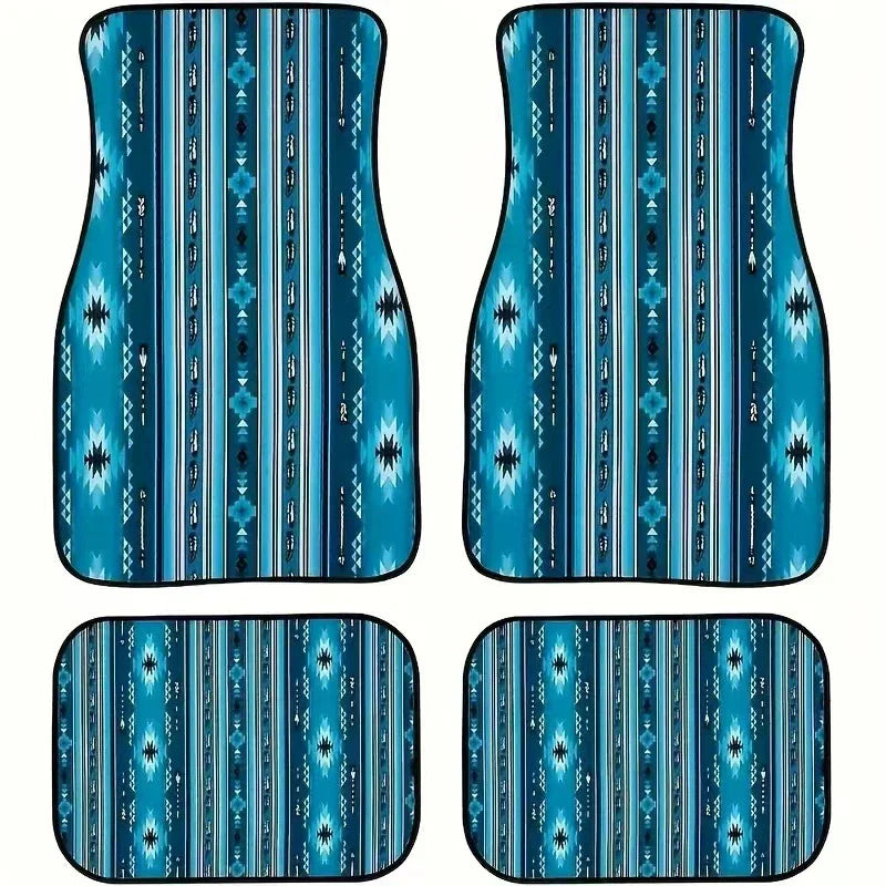 Ethnic Retro Style Car Floor Mats - Stain-Resistant & Easy to Clean