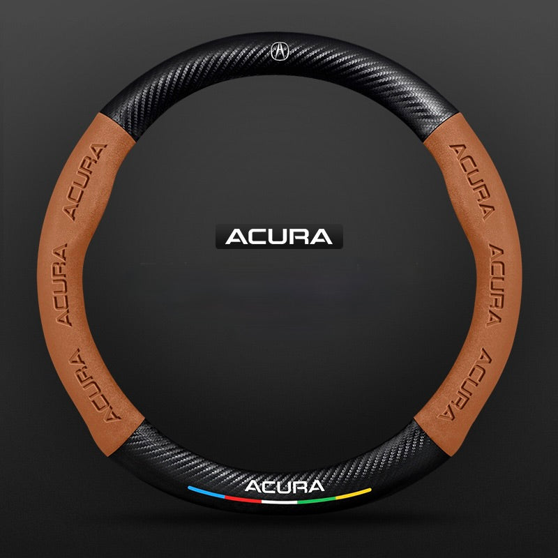 TrackVibe | Black Carbon Suede Steering Wheel Cover – Anti-Slip & Wear-Resistant