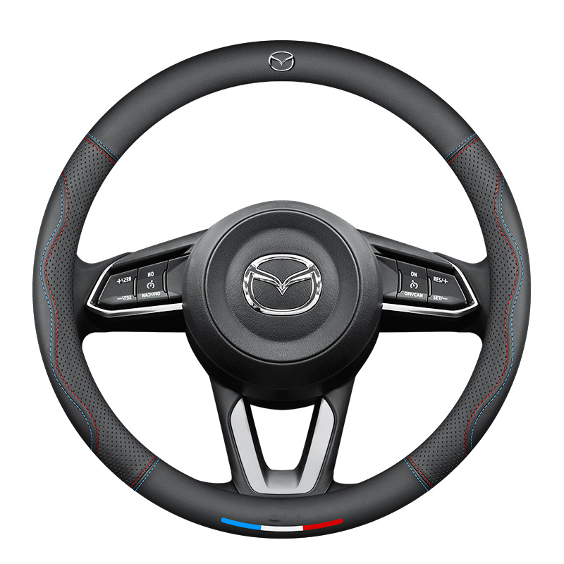SportVibe Pro - Perforated Leather Steering Cover for Enhanced Grip