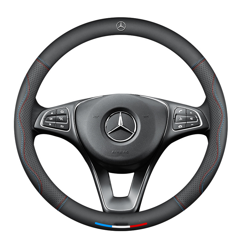 SportVibe Pro - Perforated Leather Steering Cover for Enhanced Grip