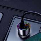 PowerLuxe Car Fast Charger with Ambient Light - Customizable Logo